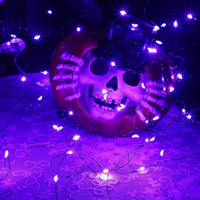 WATERGLIDE 12 Pack Halloween Fairy Lights Battery Operated, 7 ft 20 LED Mini - Image 6