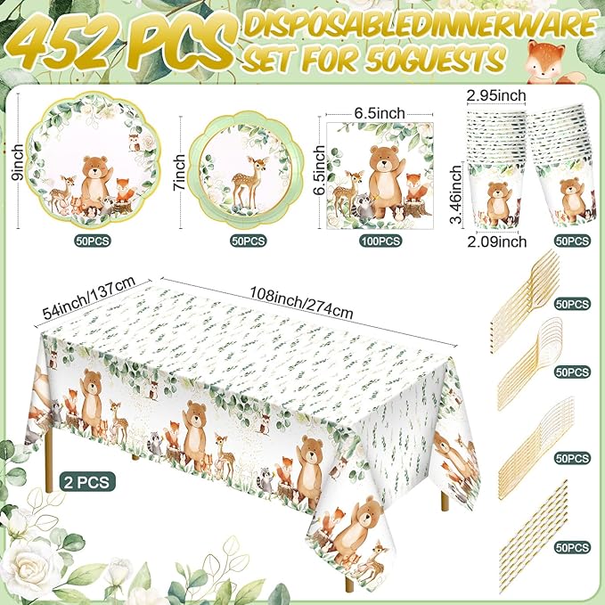 452 Pcs Woodland Party Decoration - Image 2