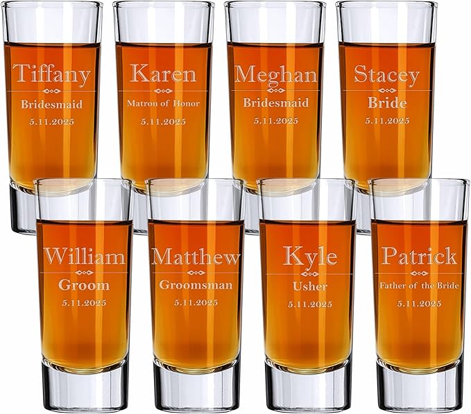 Custom Engraved Shot Glass – 2oz Tall Clear Glass – Personalized Gift by BlueRidgeMountainGifts