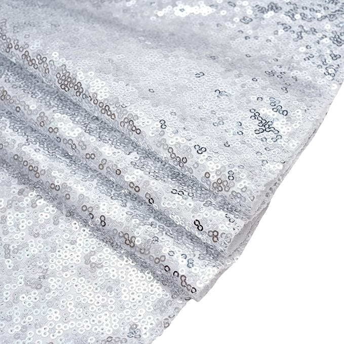 Eternal Beauty Silver Thick Sequin Backdrop, 10x10 Ft Glitter Background - Image 9