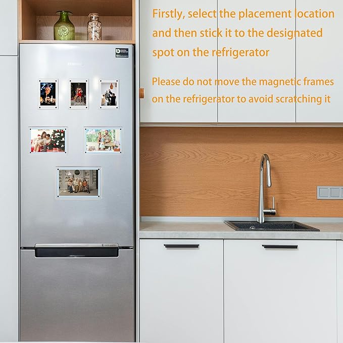 5 Pack-Polaroid Magnets for Refrigerator Acrylic Fridge Magnetic Frame 2.36 x - Image 3