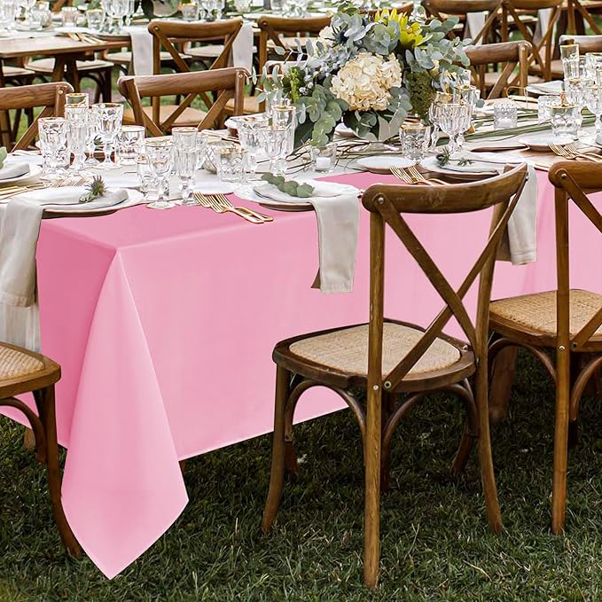 Fitable 8 Pack Rectangle Tablecloths: Stain Resistant Wrinkle Free Fabric Table - Image 2