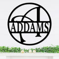 Personalized Metal Name Signs, Split Letter Monogram Wall Decor, Custom Last by Unknown