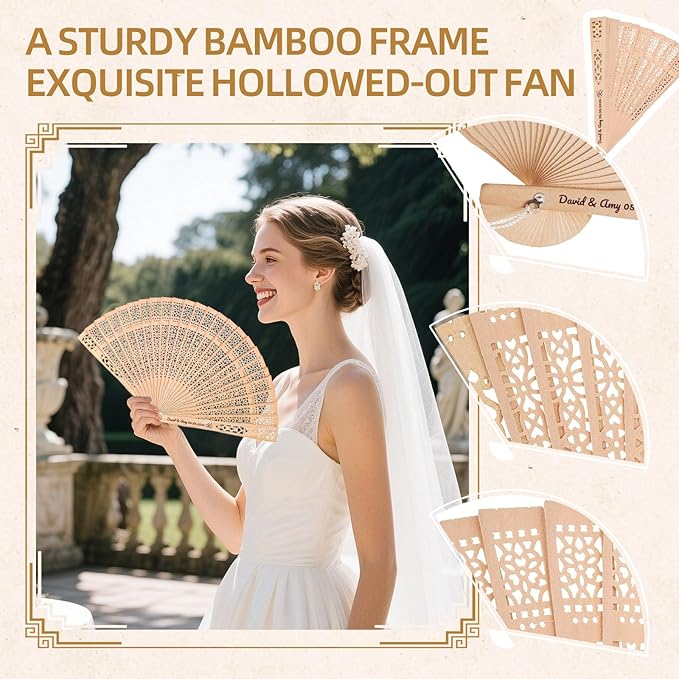 50pcs Personalized Wedding Fans - Image 5