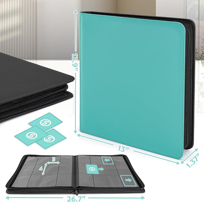 SMYV 12 Pocket Trading Card Binder, Premium PU Cover Card Binder - Image 2
