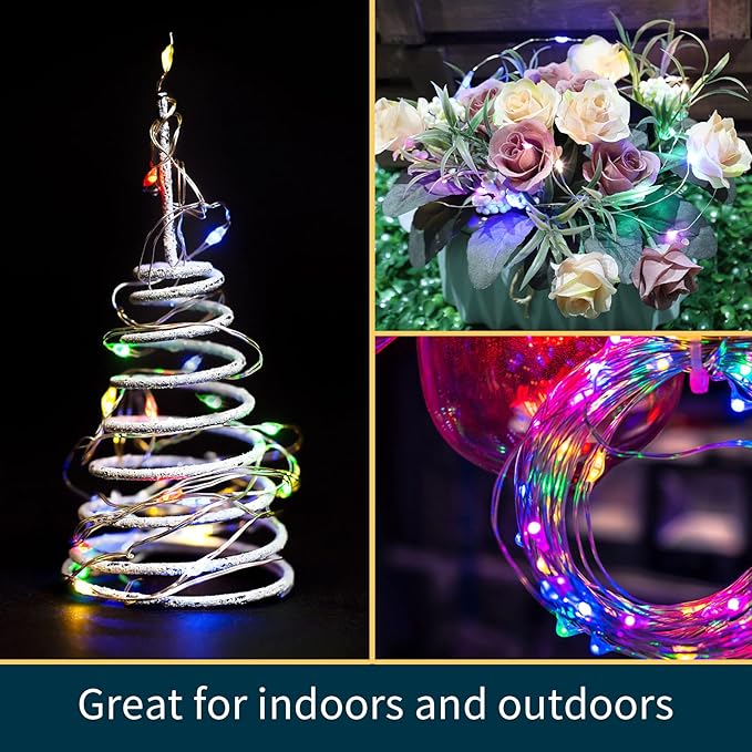 LAMPHOME 20 Pack Easter Fairy Lights Battery Operated - 7ft 20 LED Copper Wire - Image 6