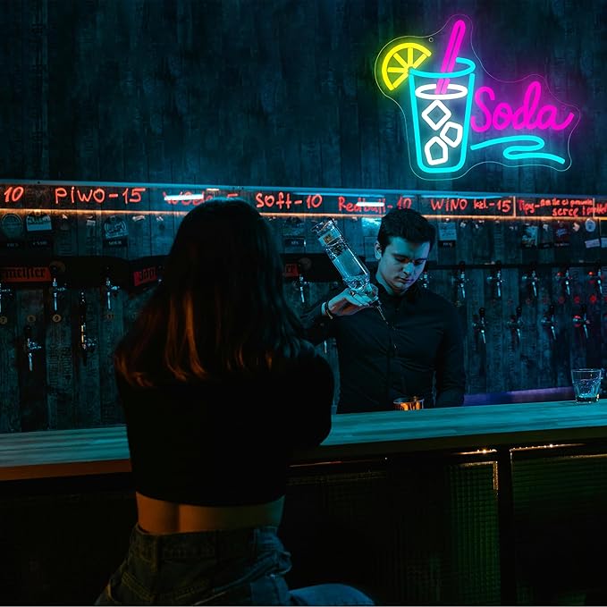 Soda Neon Sign for Wall Decor Dimmable Soda Pop Neon Light for Man Cave LED - Image 6