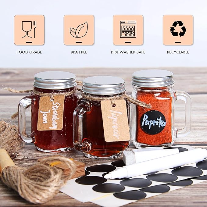 30 Pack Small Mason Jars, 1.5 oz Mini Mason Jar Glasses - Image 5