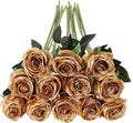 Tifuly Gold Roses Artificial Flowers -12Pcs Realistic Single Long Stem Fake by Tifuly