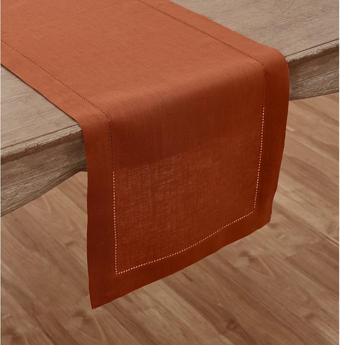 Solino Home Linen Cinnamon Table Runner 72 Inches Long - Image 2