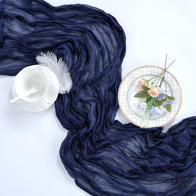 12 Pack Navy Blue Cheesecloth Table Runner 10ft Boho Gauze Fabric Cheese Cloth - Image 6