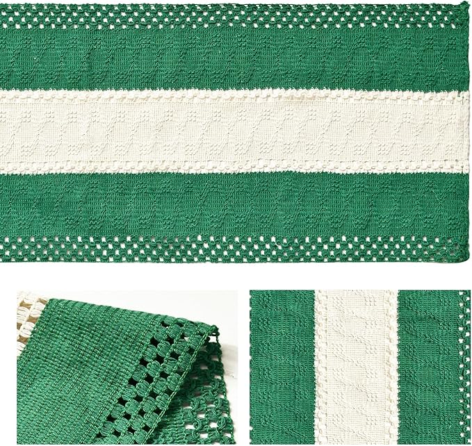 Artoid Mode Dark Green Farmhouse Rustic Table Runner, Seasonal Hollow Kitchen - Image 6