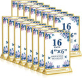 Gold Acrylic Sign Holder 4x6, 16 Pack Wedding Gold Frame Table Number Holders by Unknown