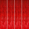 GOER 3.2 ft x 8.2 ft Metallic Tinsel Foil Fringe Curtains Party Photo Backdrop by GOER