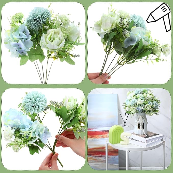 Tigeen Artificial Flowers Artificial Peonies Silk Flowers Faux Peony Fake Peony - Image 3