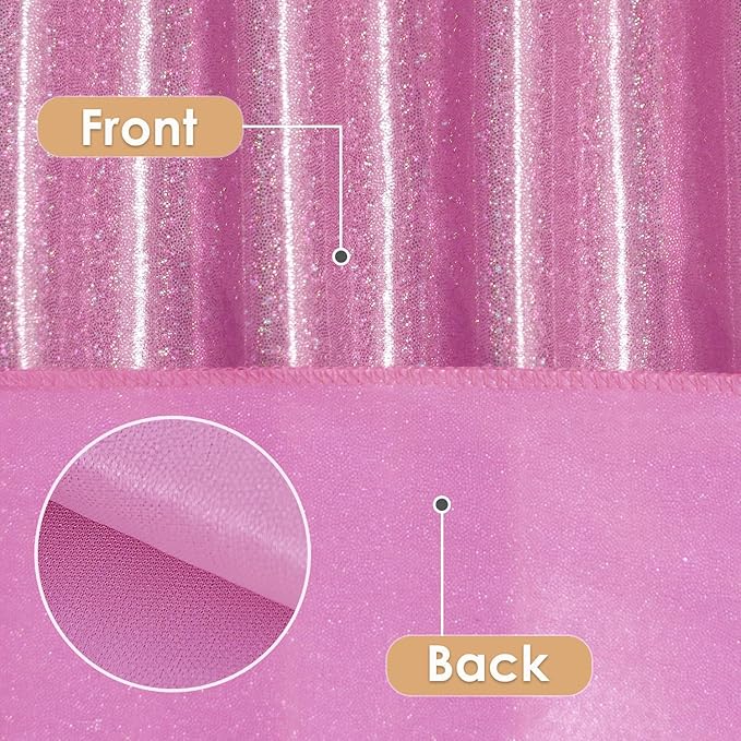 Fitable 2 Pack Pink Sequin Tablecloth - Image 4