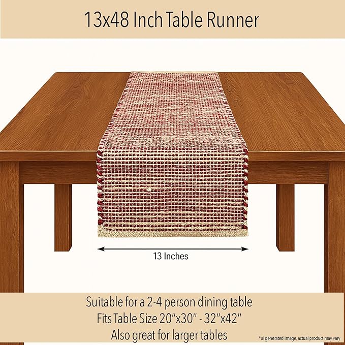 Chardin home Natural Jute Table Runner 13x48 Inch – Vintage Boho Rustic Table - Image 4