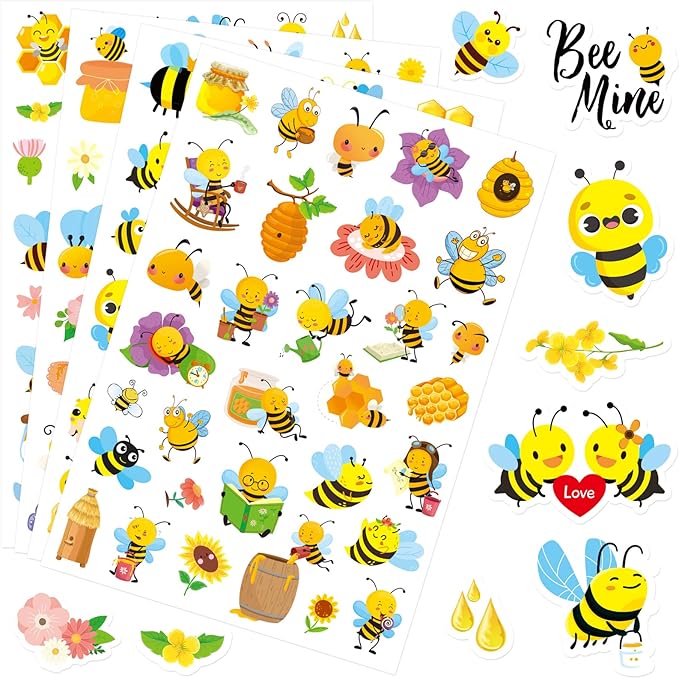 Bumble Bee Stickers Summer Spring Happy Honey Bee Decal Sticker 660 Counts by MoShining