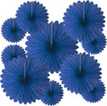 20 Pcs Navy Blue Hanging Paper Fan, Round Paper Fans Decorations Set by Tisspoms