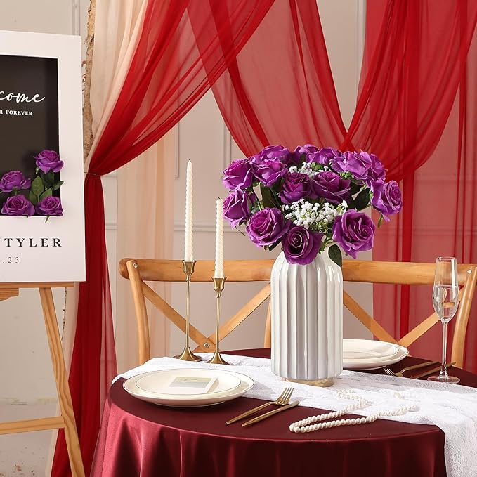 Tifuly Purple Roses Artificial Flowers - Image 7