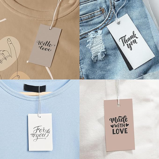 50-200 pcs Custom Hang Tags, Personalized Clothing Tags - Image 3