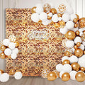 24PCS Champagne Shimmer Wall Backdrop, Laser Square Sequin Photo Backdrops Panel by ZEBMOON