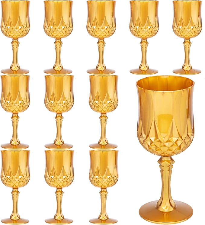 JLYLOL Plastic Vintage Wine Glasses 7OZ Plastic Goblets Vintage Drinking by JLYLOL