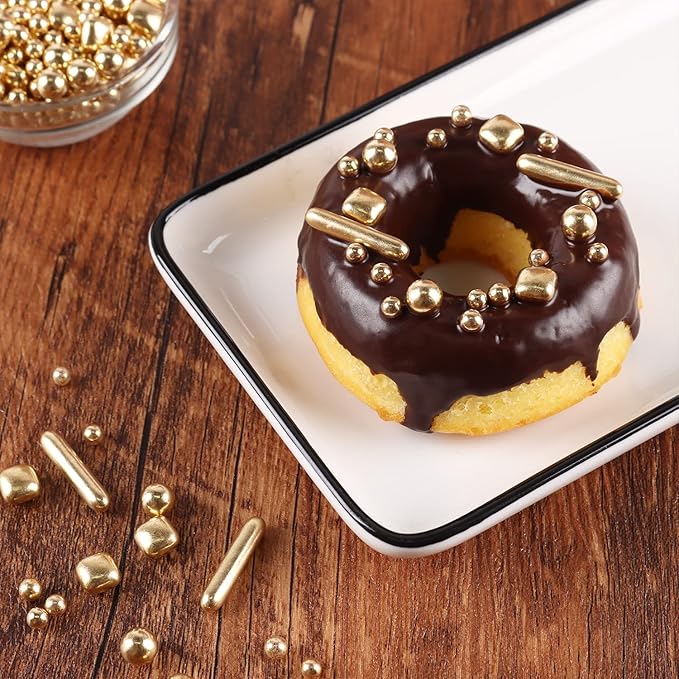 Gold Sprinkles for Cake Decorating, Ice Cream Toppings, 7 Ounces Cake - Image 3
