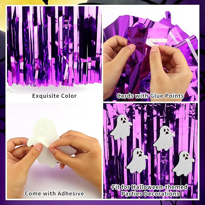 28x106 Inch Purple Sequin Tablecloth - Image 3