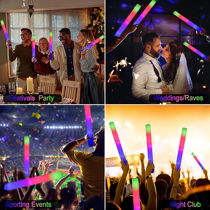 LifBetter Light Up Glow Sticks Bulk, LED Foam Sticks in The Dark - Image 6