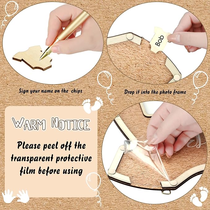 Wenqik 63 Pcs Bodysuit Baby Shower Guest Book Alternatives Set Baby Shower - Image 4