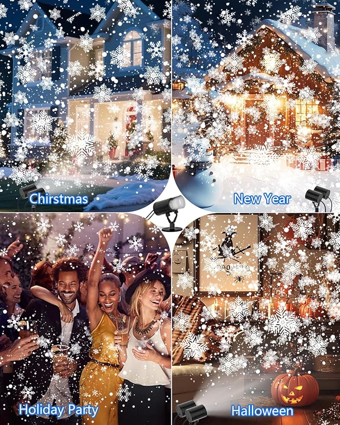 Christmas Projector Lights Outdoor, 2025 Upgraded Snowflake Double Head - Image 7