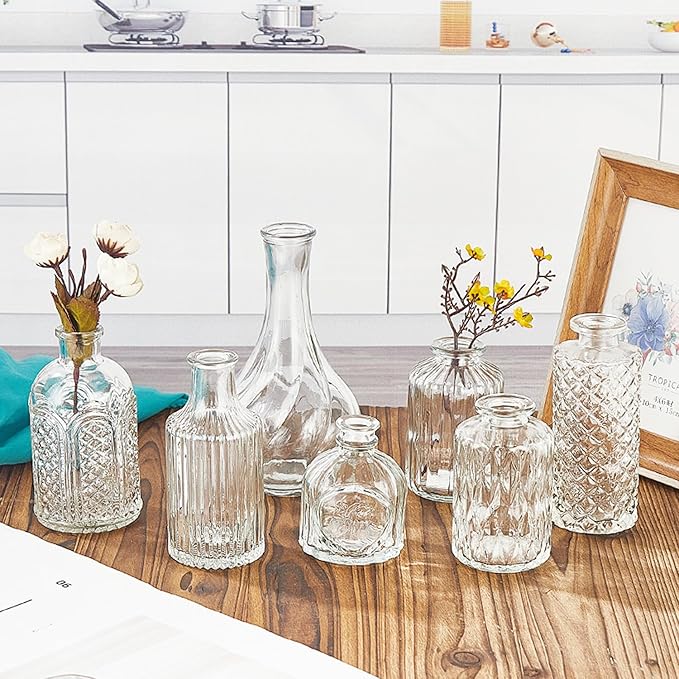 16 Pcs Flower Glass Bud Vases, Loose Transparent Flower Bud Vases, Mini Glass - Image 3