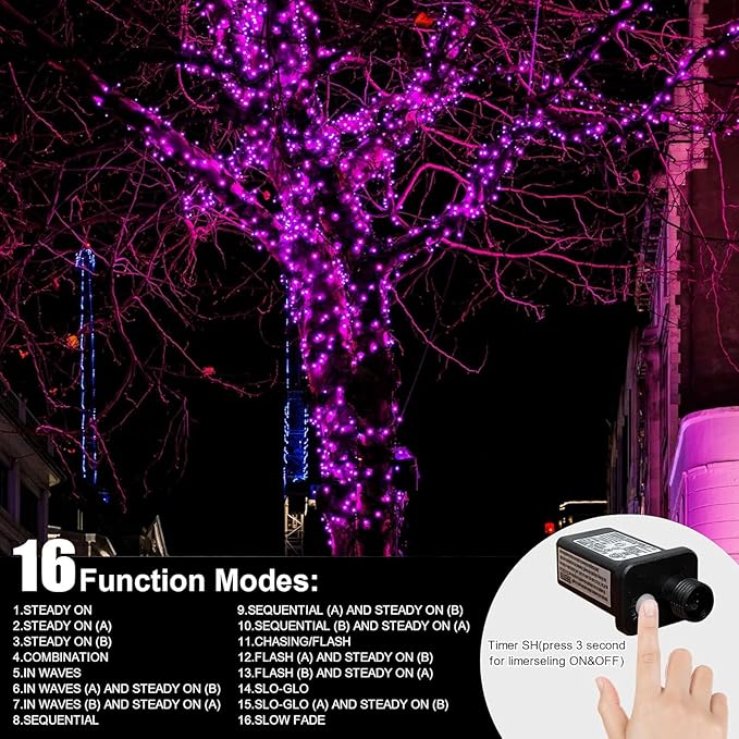LAMPHOME 66ft Christmas Decorative Mini Lights, 200 LED Transparent Wire Fairy - Image 3