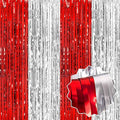 6 Pack Red and Silver Foil Fringe Curtains Backdrop, 3.28 x 8.2 Ft Metallic by LANTIANCHEN