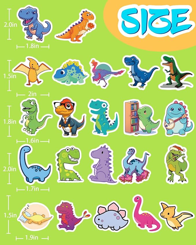 300 Pcs Dinosaur Stickers for Kids, Cute Water Bottle Stickers for Kids - Image 6