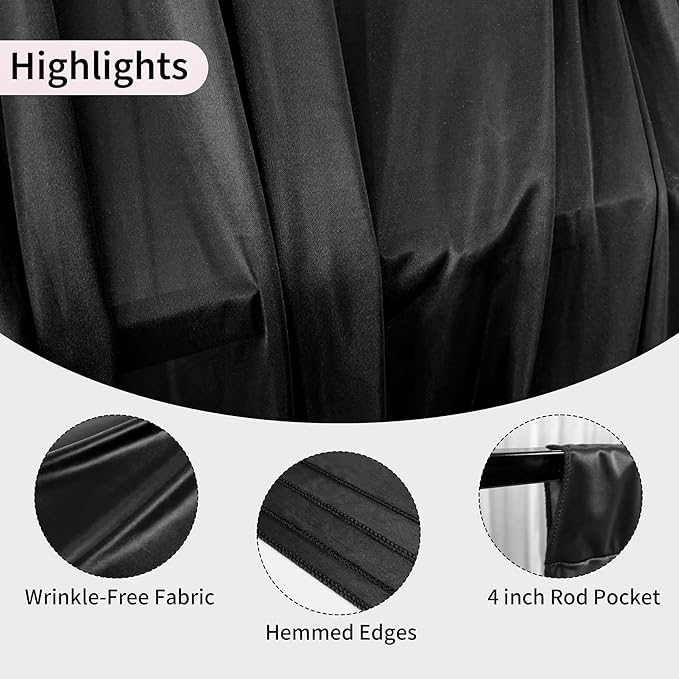 40x10ft Backdrop Curtains for Parties, 8 Panels 5x10ft Curtains Photography - Image 3