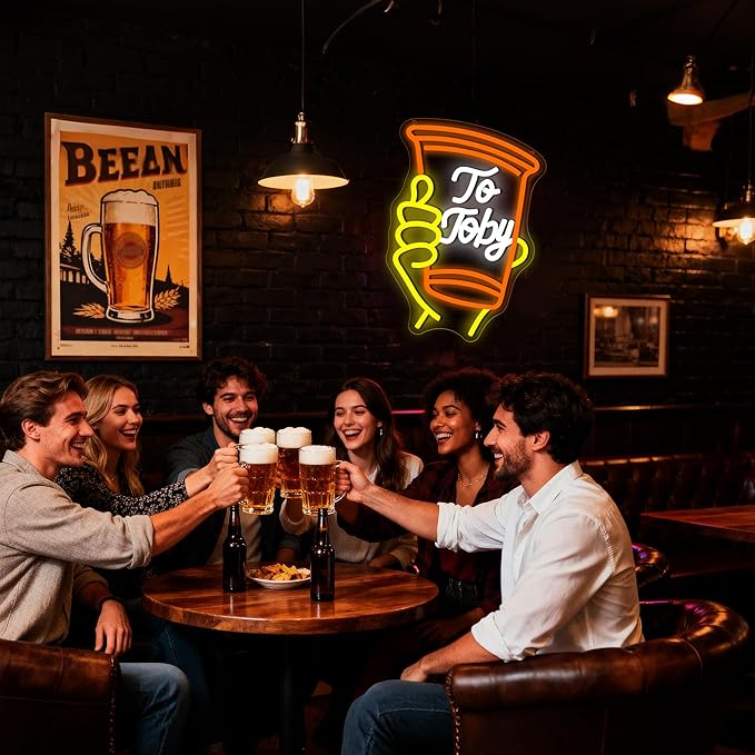 To Toby Neon Sign for Wall Decor Dimmable Solo Cup Toby Neon Light for Man Cave - Image 5