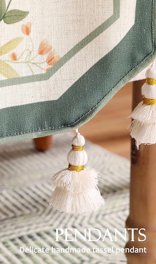 Linen Cheesecloth Table Runner, French Farmhouse Shabby Chic Floral Pattern 71 - Image 7