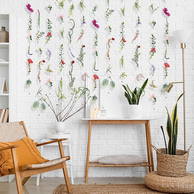 XunYee 6 Pcs 35.4 ft Flower Garlands Hanging Wildflower Backdrop Decoration - Image 4