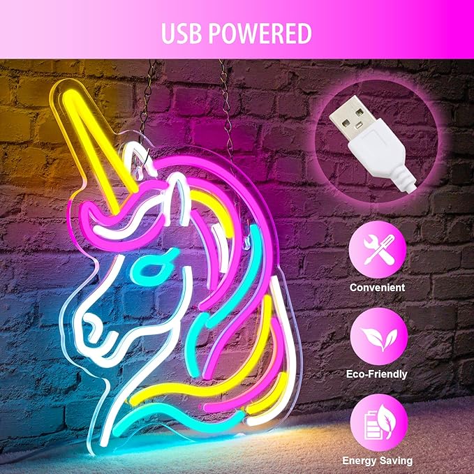 Unicorn Neon Sign for Wall Decor, Dimmable Colorful Unicorn Neon Lights for - Image 5