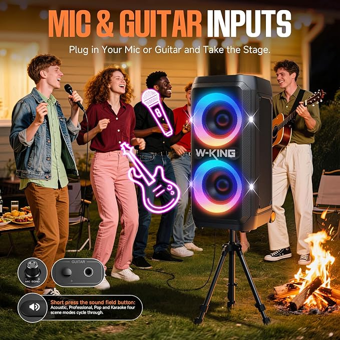 W-KING Portable Speaker Bluetooth Partybox Loud, 370W MAX Pro Sound, Deepest - Image 7