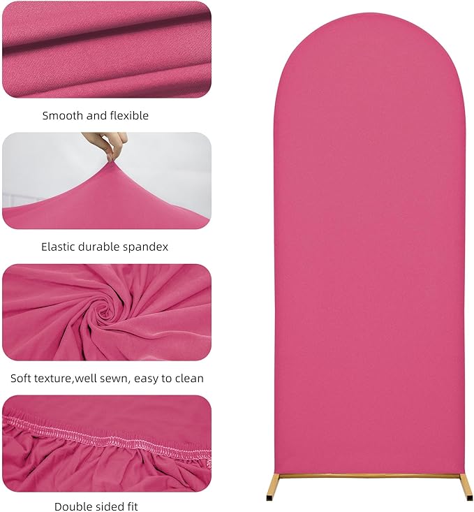Wedding Arch Cover 7.2FT 6.6FT 6FT Arch Backdrop Cover Spandex Fitted Arch Cover - Image 5
