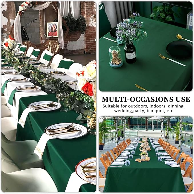 8 Pack Dark Green Tablecloth 60 x 102 Inch Rectangular Tablecloths - Image 6
