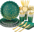 175Pcs Green and Gold Party Decoration by LOOWVY