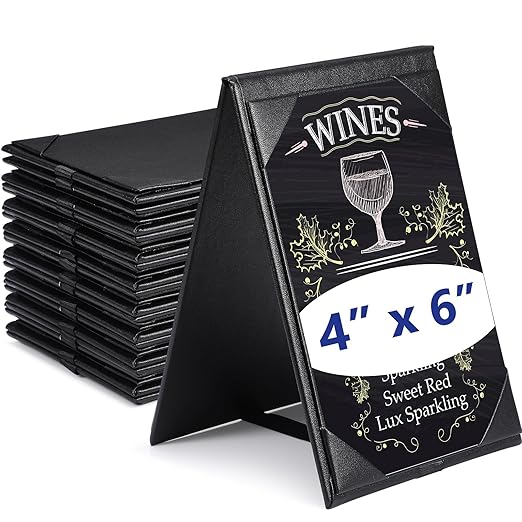 Gerrii Leatherette Table Tents Black PU Leather Menu Covers Bulk Double Sided by Gerrii