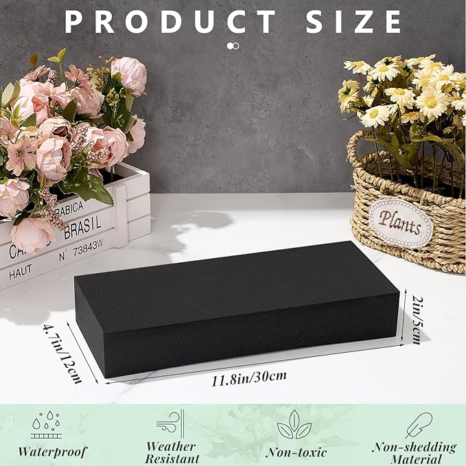 Lallisa 4 Pcs Reusable Floral Foam Blocks Water Weather Resistant Dry Floral - Image 2