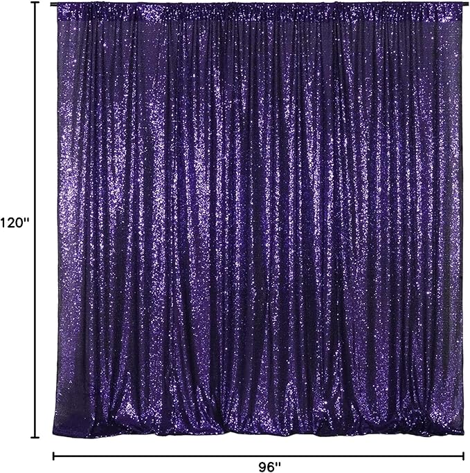 Poise3EHome Purple Sequin Backdrop, 8FT x 10FT Sequin Photography Backdrop - Image 9