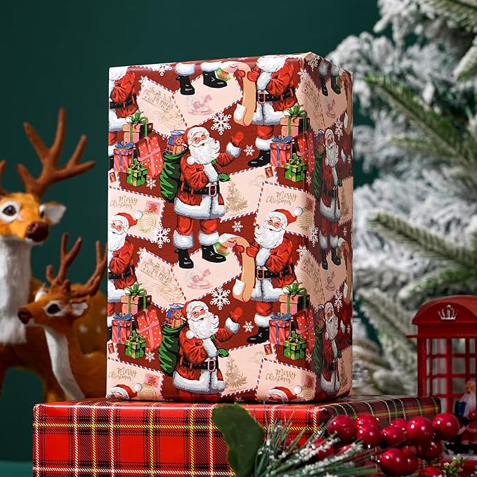 Ulmasinn Reversible Christmas Wrapping Paper Roll - Image 6