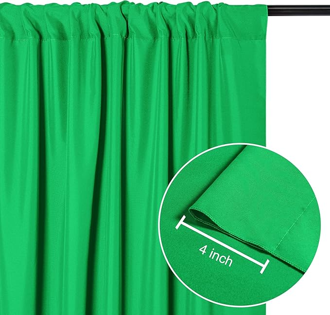 DWCN 10x8 FT Green Backdrop Curtains - Image 3